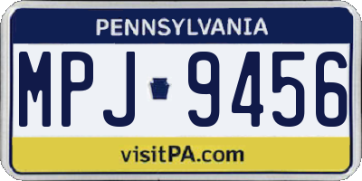 PA license plate MPJ9456