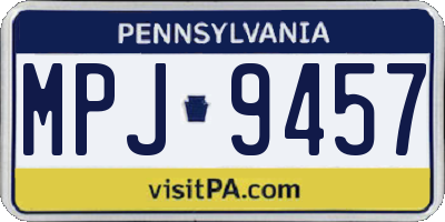 PA license plate MPJ9457