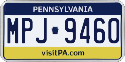 PA license plate MPJ9460