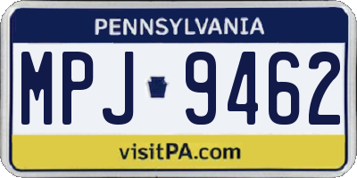 PA license plate MPJ9462