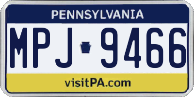 PA license plate MPJ9466
