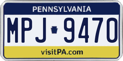 PA license plate MPJ9470