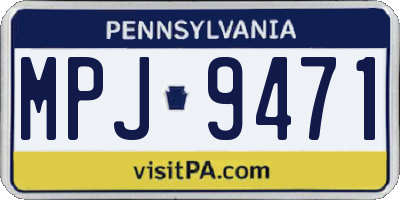 PA license plate MPJ9471