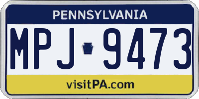 PA license plate MPJ9473