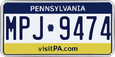 PA license plate MPJ9474