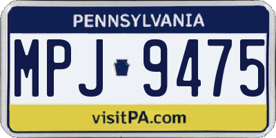 PA license plate MPJ9475