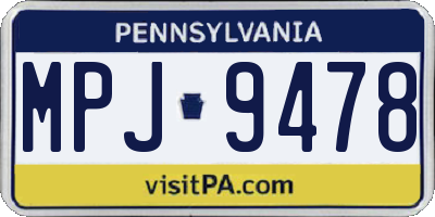 PA license plate MPJ9478