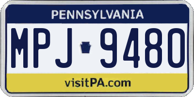 PA license plate MPJ9480