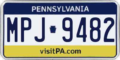 PA license plate MPJ9482