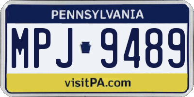 PA license plate MPJ9489