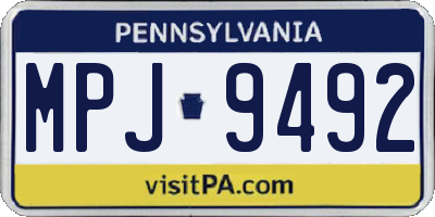 PA license plate MPJ9492