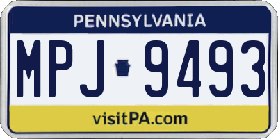 PA license plate MPJ9493