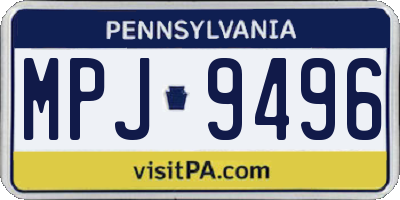 PA license plate MPJ9496