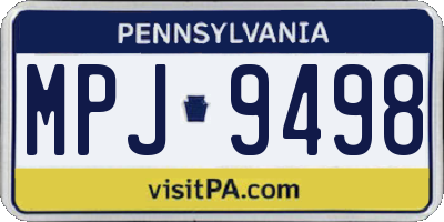 PA license plate MPJ9498