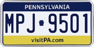 PA license plate MPJ9501