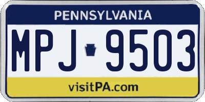 PA license plate MPJ9503