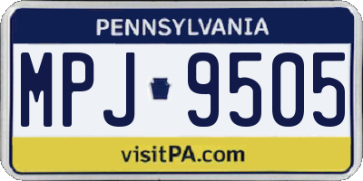 PA license plate MPJ9505