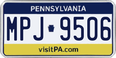 PA license plate MPJ9506
