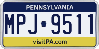 PA license plate MPJ9511