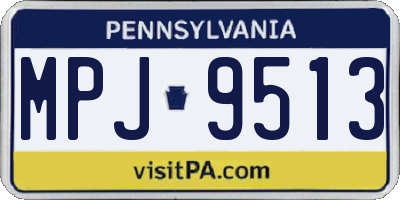PA license plate MPJ9513