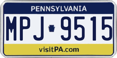PA license plate MPJ9515