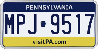 PA license plate MPJ9517