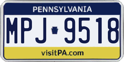 PA license plate MPJ9518