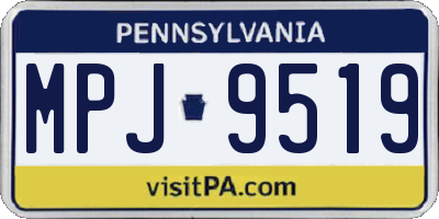 PA license plate MPJ9519