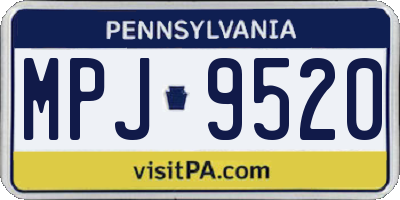 PA license plate MPJ9520