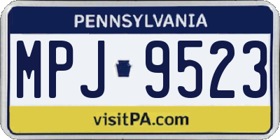 PA license plate MPJ9523