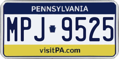 PA license plate MPJ9525