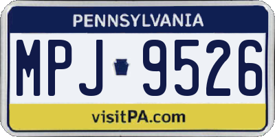 PA license plate MPJ9526