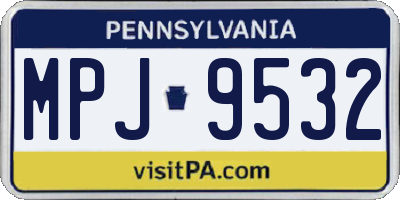 PA license plate MPJ9532