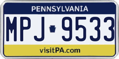 PA license plate MPJ9533