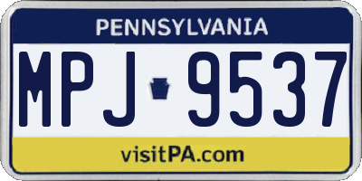 PA license plate MPJ9537