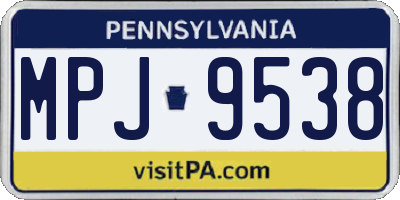 PA license plate MPJ9538