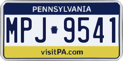 PA license plate MPJ9541