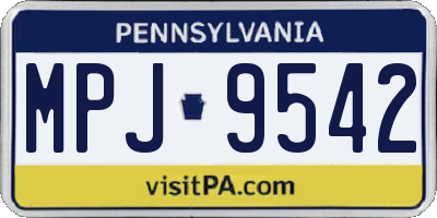 PA license plate MPJ9542