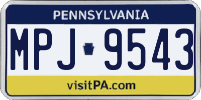 PA license plate MPJ9543