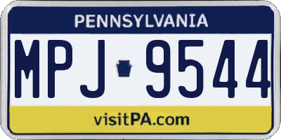 PA license plate MPJ9544