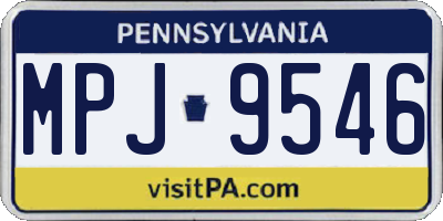 PA license plate MPJ9546