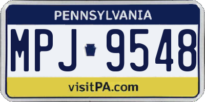 PA license plate MPJ9548