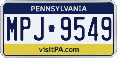 PA license plate MPJ9549
