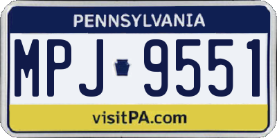 PA license plate MPJ9551