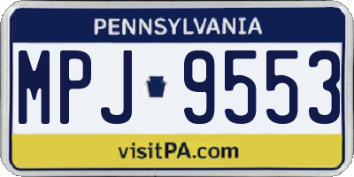 PA license plate MPJ9553
