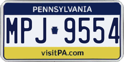 PA license plate MPJ9554