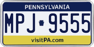 PA license plate MPJ9555
