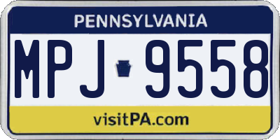 PA license plate MPJ9558