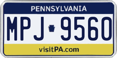 PA license plate MPJ9560