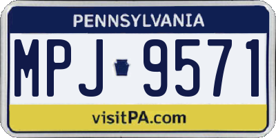 PA license plate MPJ9571